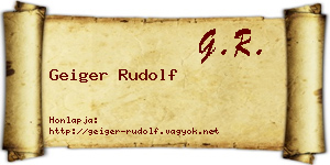 Geiger Rudolf névjegykártya